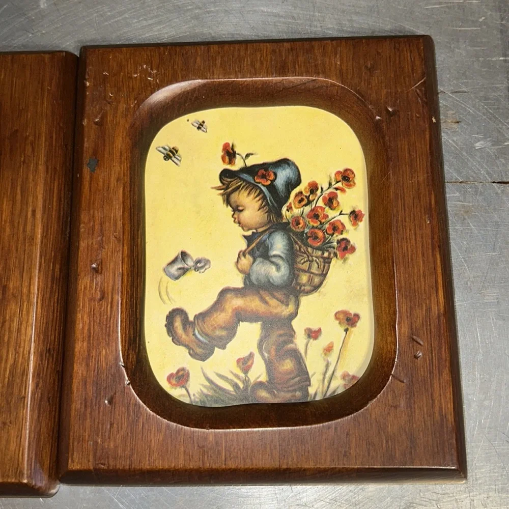 vintage Hummel‎ wooden frame pictures wall hanging